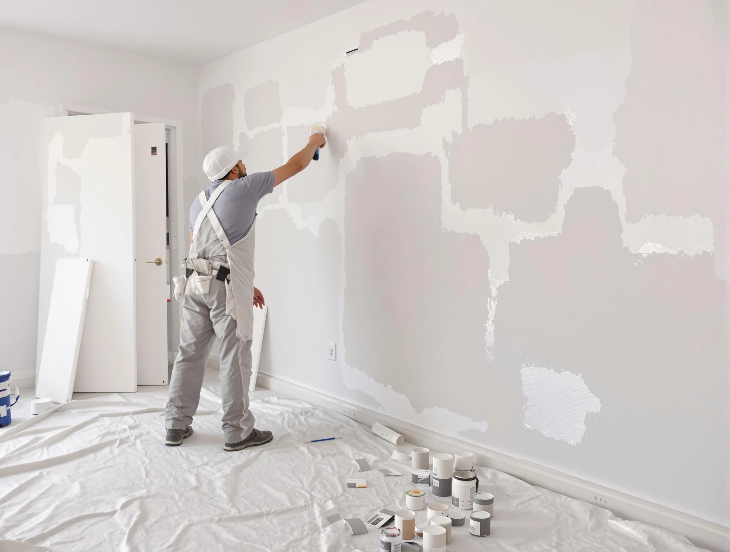 Before and after drywall repair by Fairview Park House Painters in Fairview Park