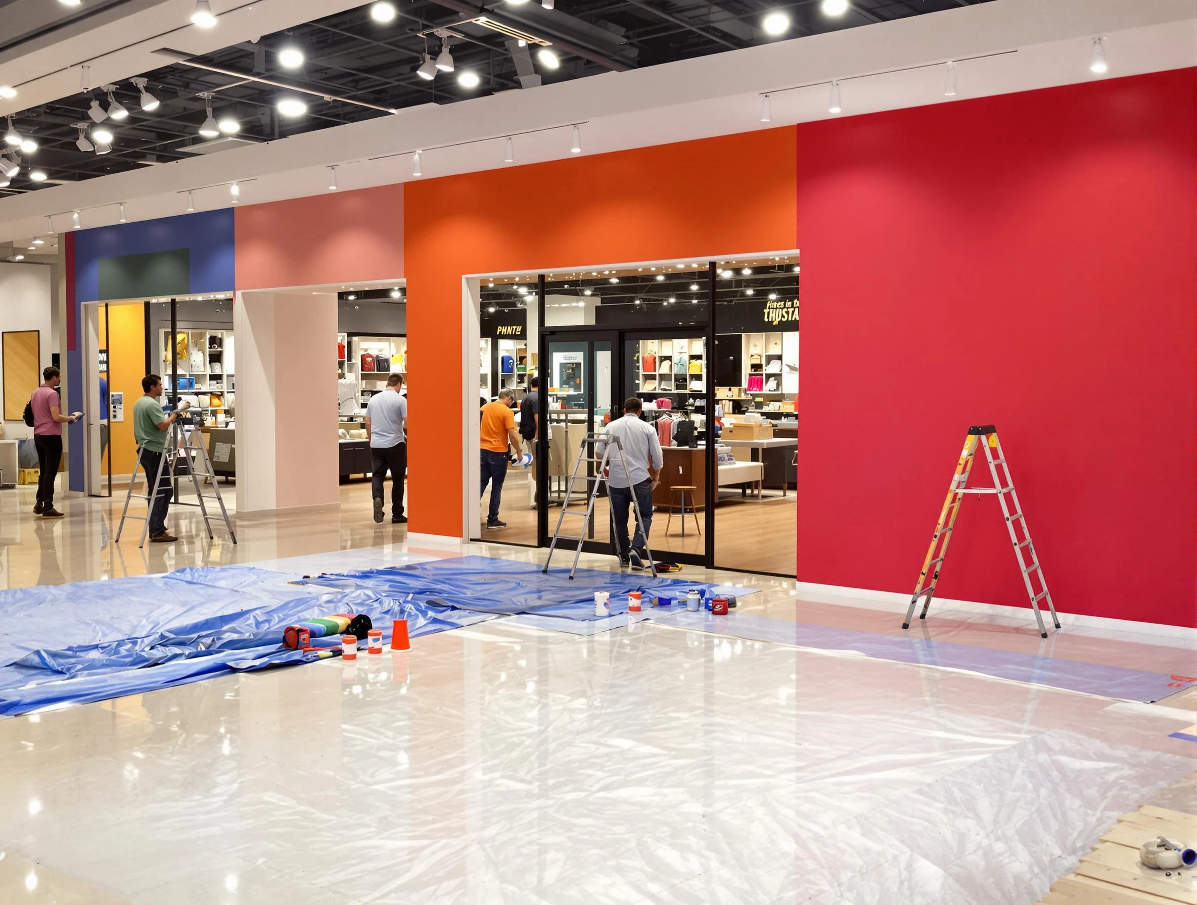 Fairview Park House Painters painting a commercial interior in Fairview Park, OH